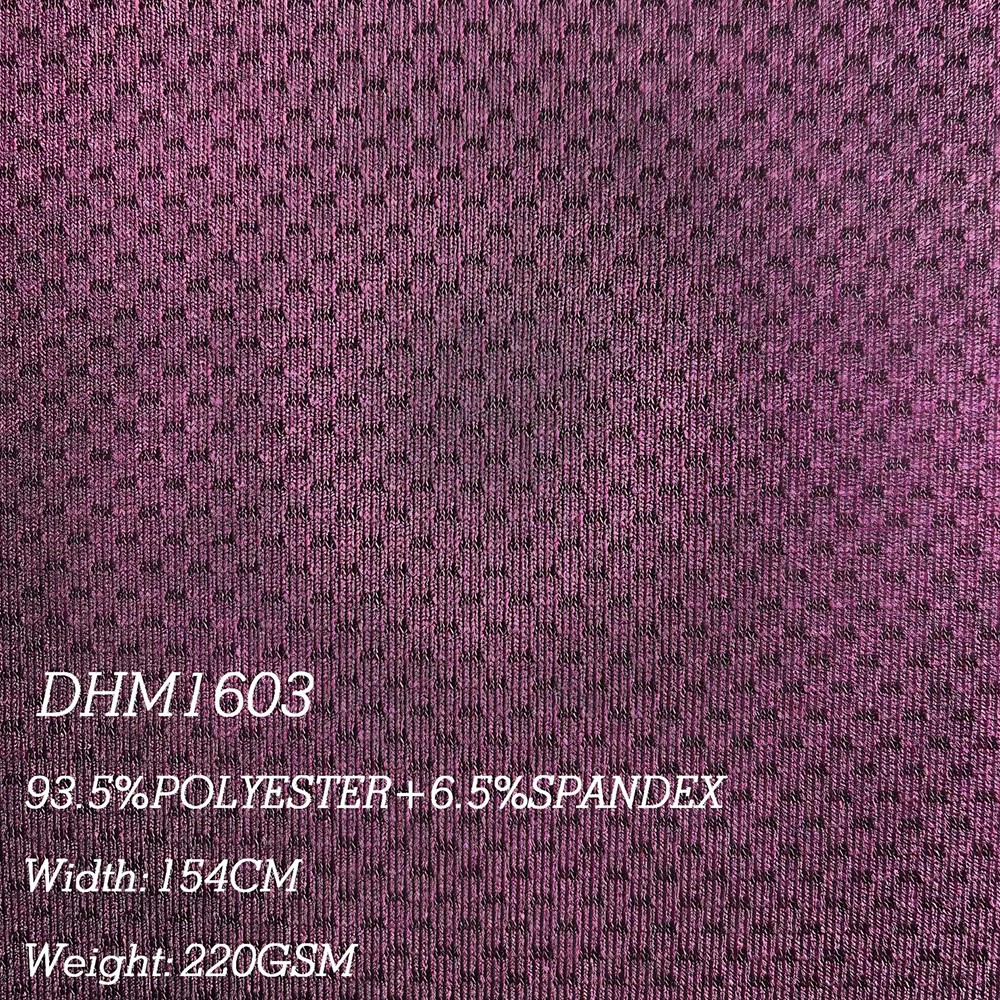 Polyester Spandex Jersey Fabric 220GSM Butterfly Aperture Mesh Moisture Wicking for Sportswear