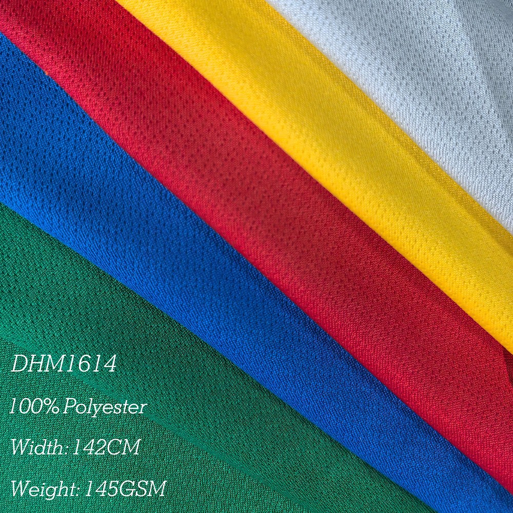 145GSM Polyester Mesh Fabric Breathable Lightweight Small Mesh Pattern for Sportswear