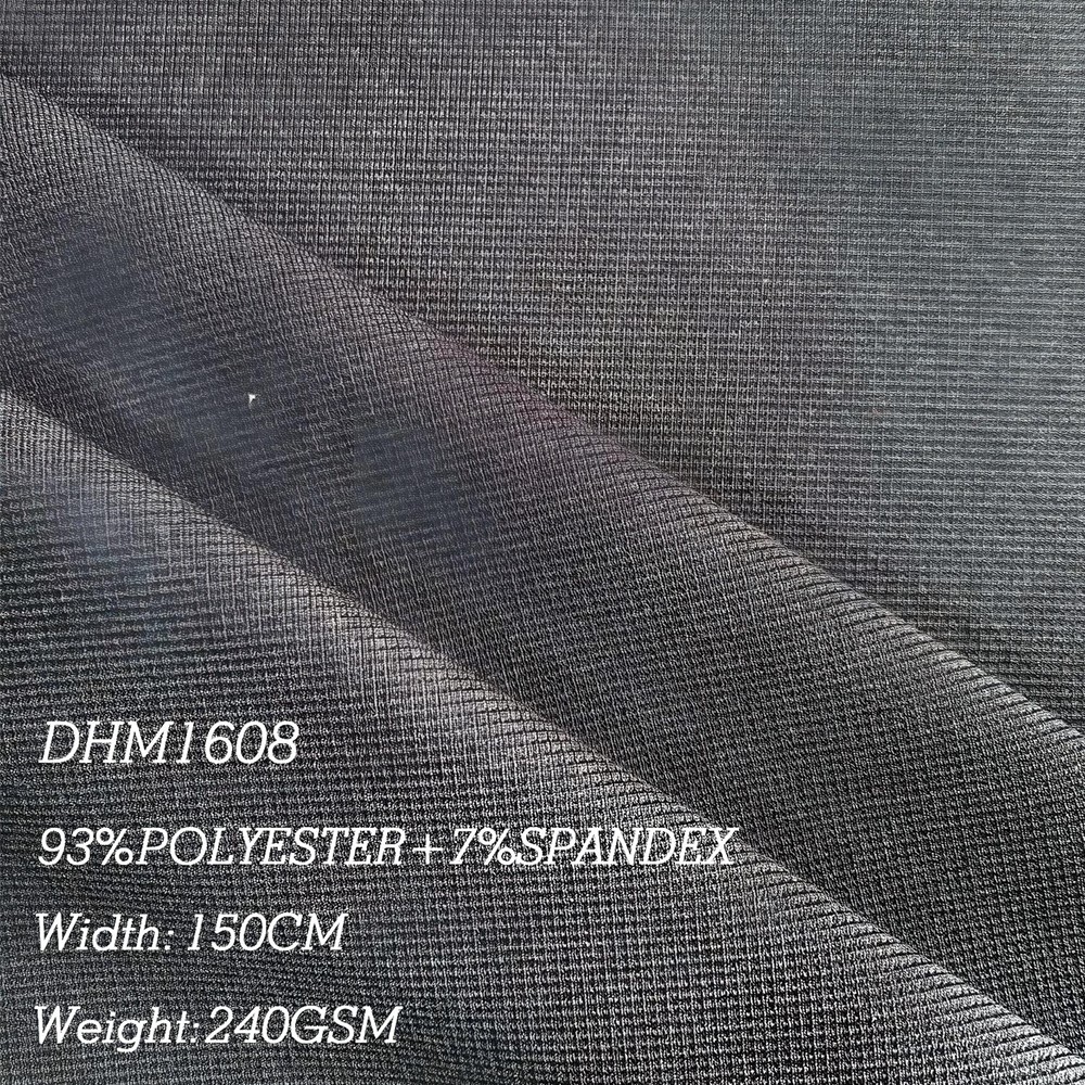 240GSM Polyester Spandex Fabric Stretch Pique Knit 93 7 Blend Moisture Wicking for Sportswear