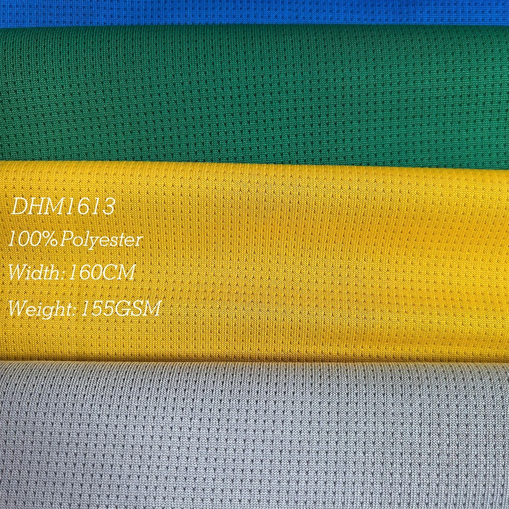 155GSM Polyester Wicking Knit Weft Mesh Breathable Lightweight for Sportswear