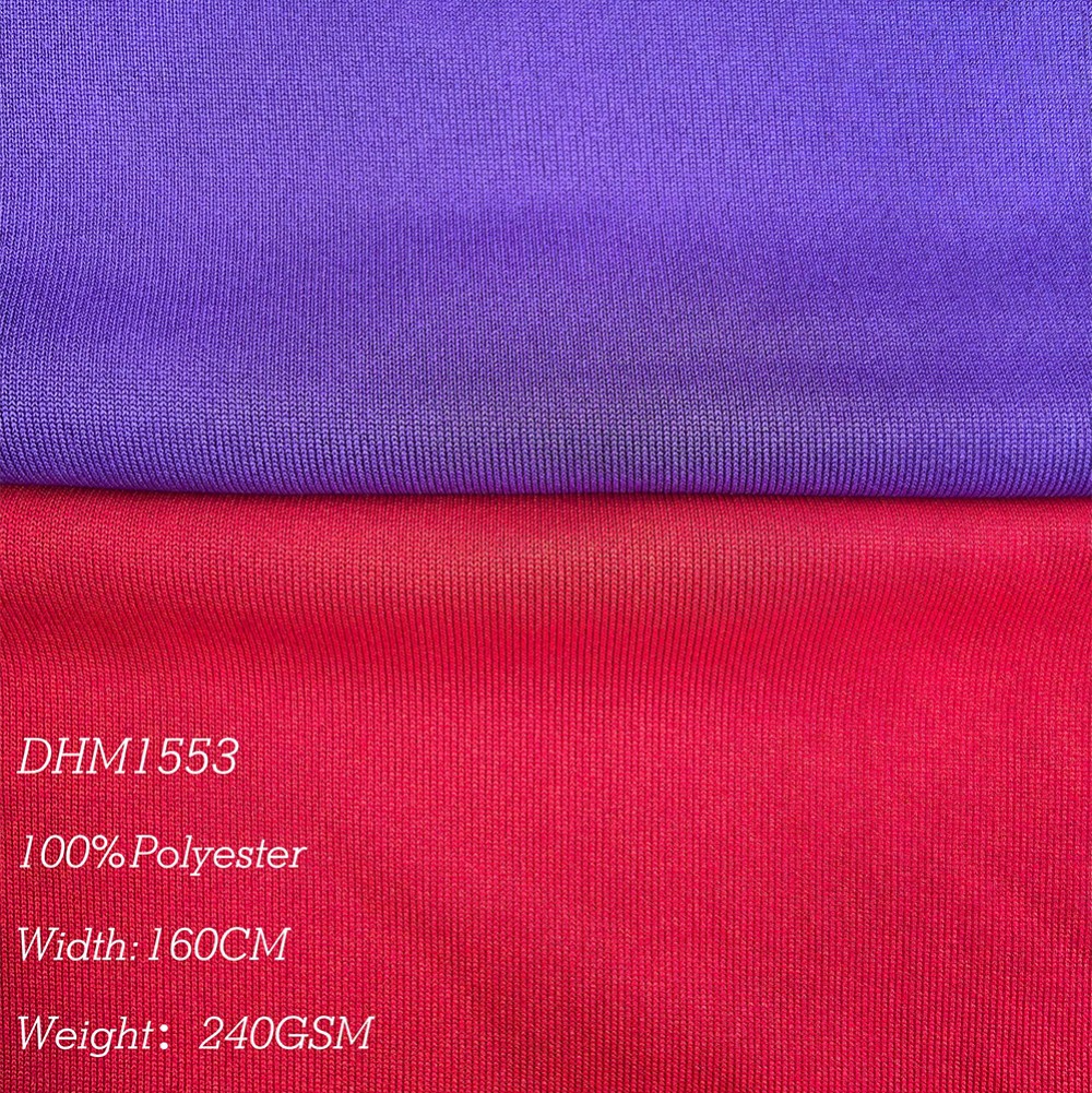 240GSM Polyester Single Jersey Fabric 1x1 Rib High Stretch Recovery for Cuffs Hems